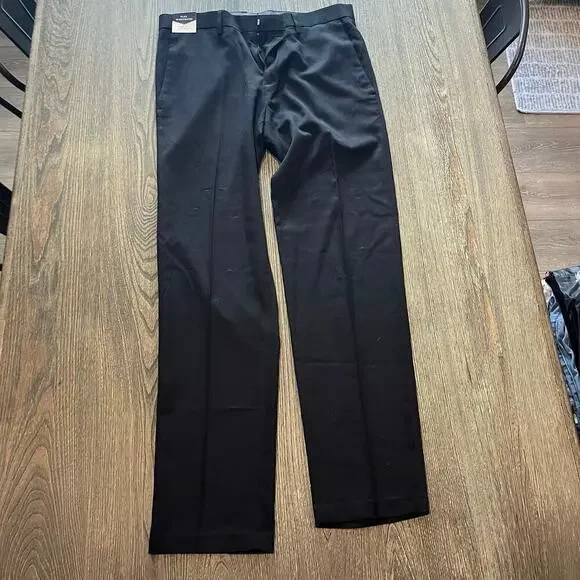 NWT Haggar Mens Dress Pants Straight Fit All Day Comfort Stretch Black Sz 32x32 - Picture 1 of 14